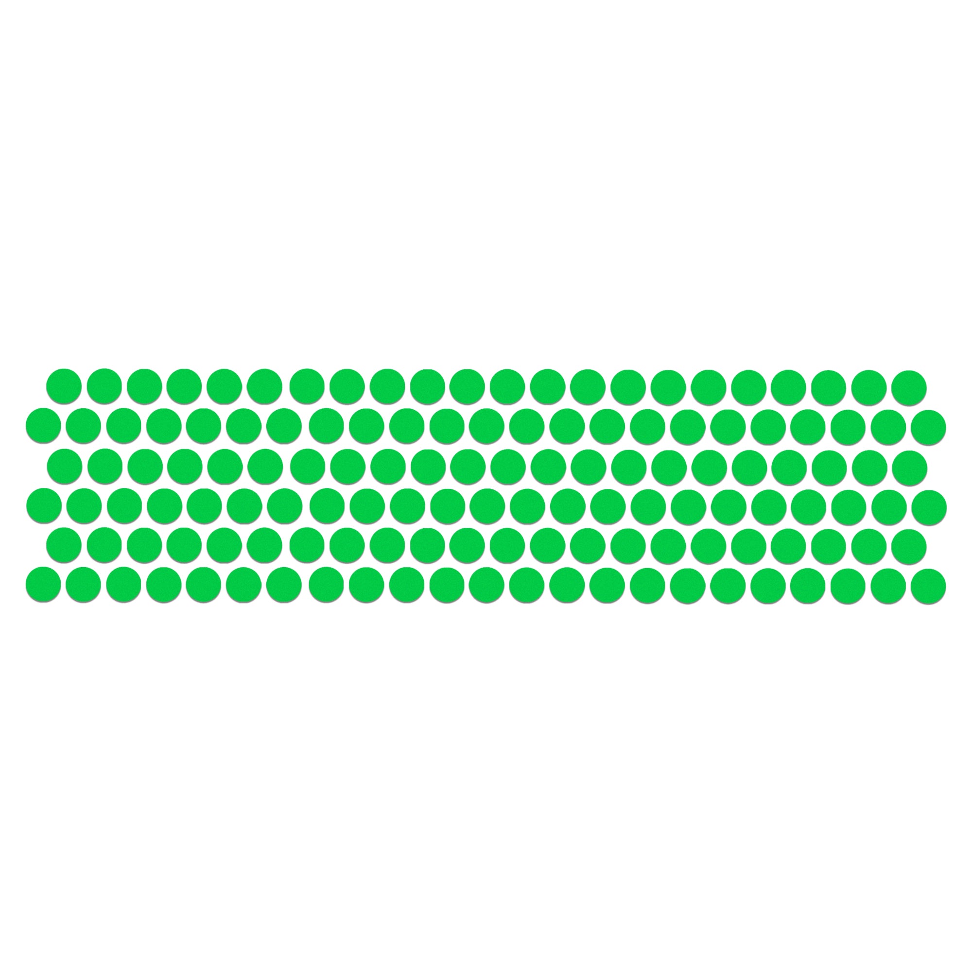 Comet Busters mini round bright green bindis arranged in neat rows, featuring a classic plain dot design suitable for traditional, festive, and everyday wear