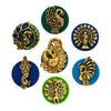 Indira by Comet Busters® Peacock Royale Designer Bindis – Multi-Size Collection (7 Bindis)(INDI117)