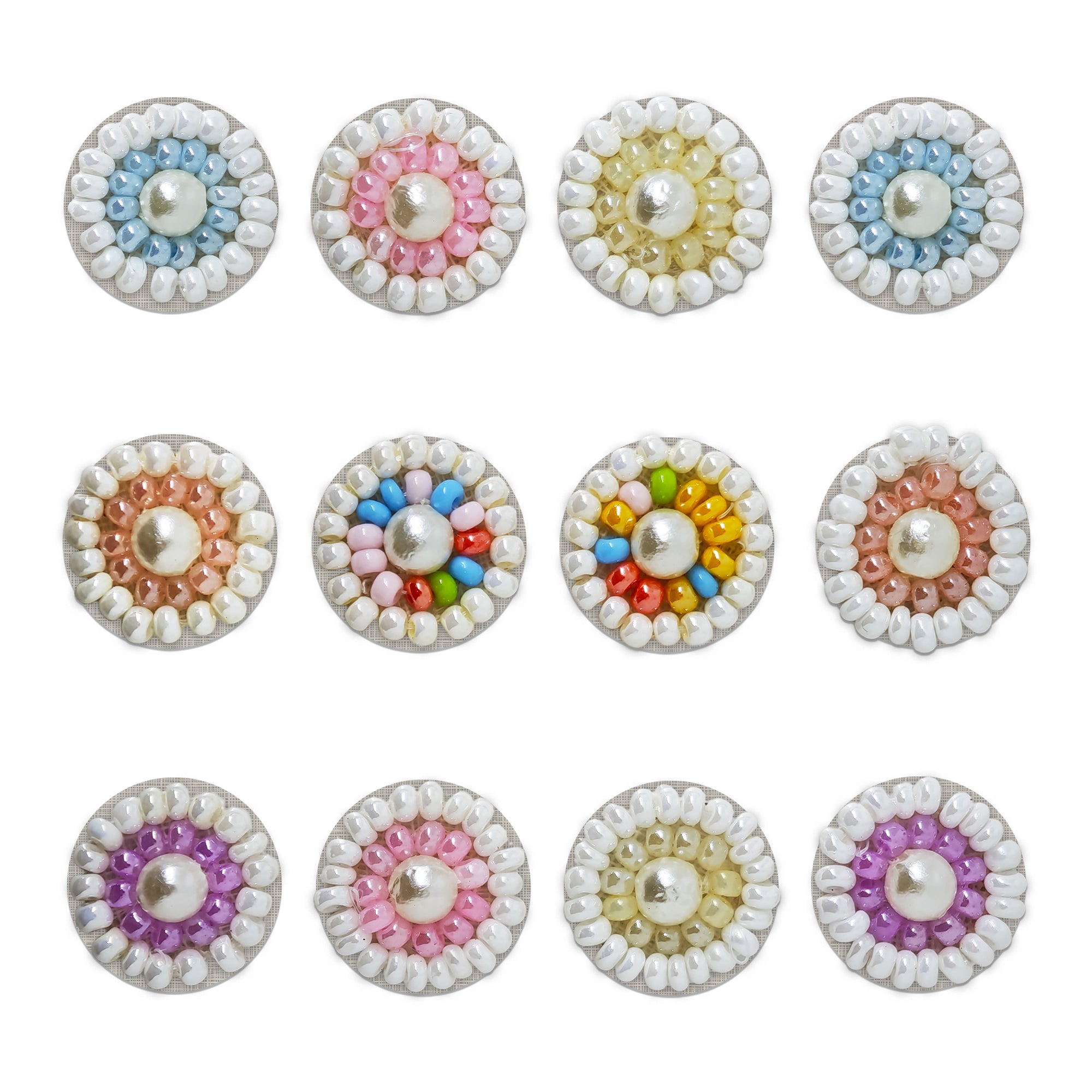 Indira by Comet Busters® Pearl Bloom Designer Bindi Collection | Premium Handcrafted Beaded Floral Bindis