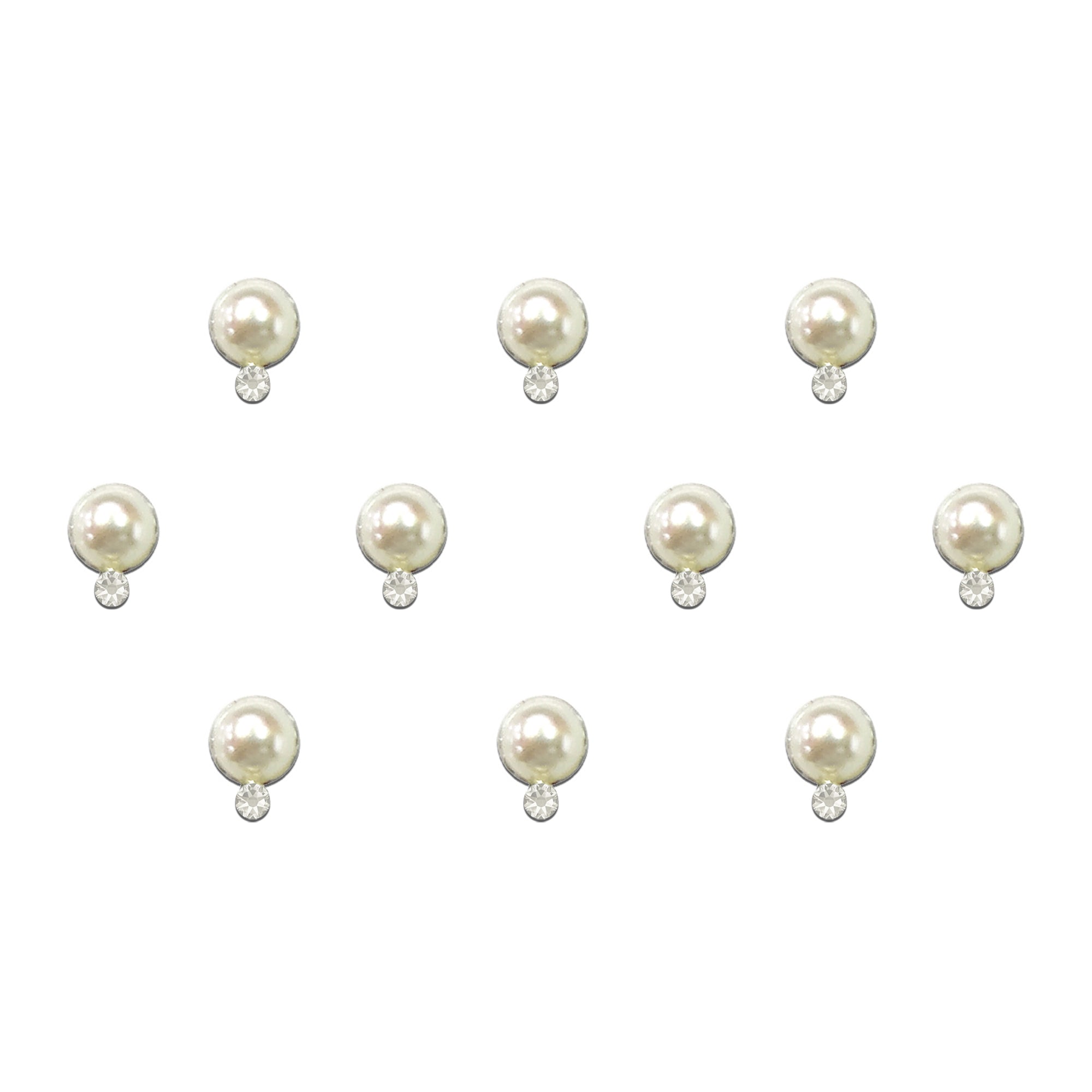Comet Busters Pearl Drop Designer Bindis for Women and Girls Featuring Ivory Pearl and Crystal Stone Traditional Bindi Design
