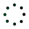 Comet Busters® Phases of Moon Bindis – 8mm Green & Black Velvet Round Bindis (8 Bindis)(BIN2678)