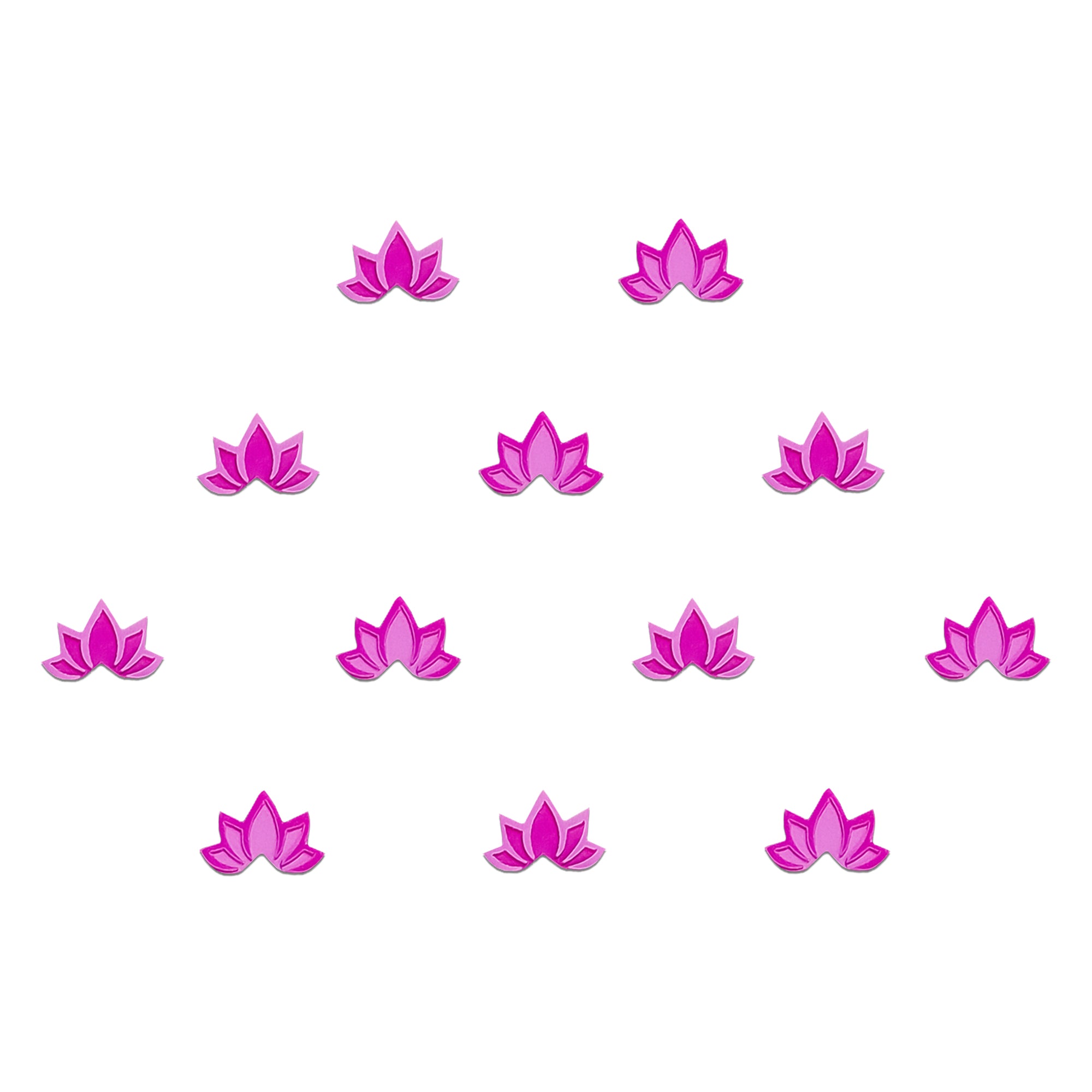 "Comet Busters pink lotus flower bindis featuring elegant lotus petal designs, decorative forehead stickers for women suitable for festivals, weddings, and traditional wear.