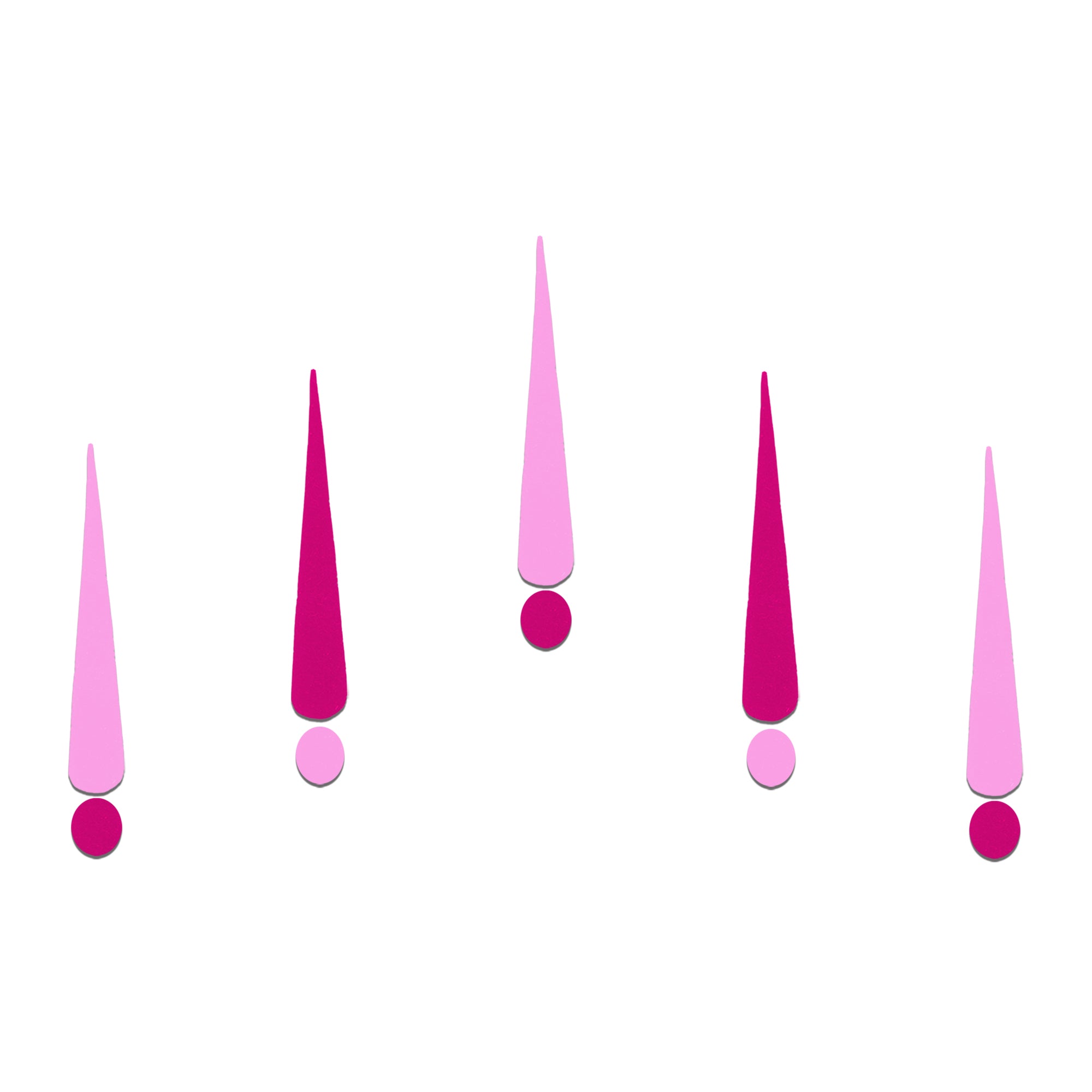 Comet Busters Dual Tone Pink Ombre Long Tilak Bindi featuring a vibrant dark pink to light pink elongated tilak with a matching round pink dot. Self-adhesive designer bindi for women and girls, perfect for weddings, festive celebrations, Navratri, Garba, parties, ethnic wear, traditional outfits, and contemporary fusion styling.