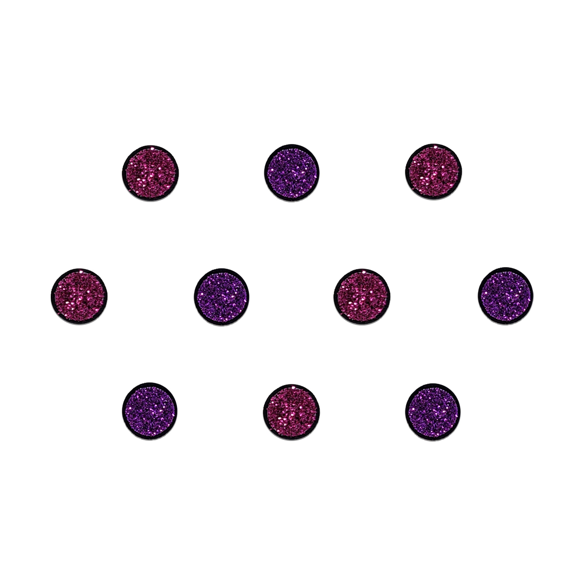 Comet Busters sparkling pink and purple glitter bindi for ethnic and festive styling.