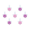 Comet Busters® Pink & White Lotus Designer Bindis – 15mm Floral Traditional Bindi for Women & Girls (7 Bindis)(BIN2606)