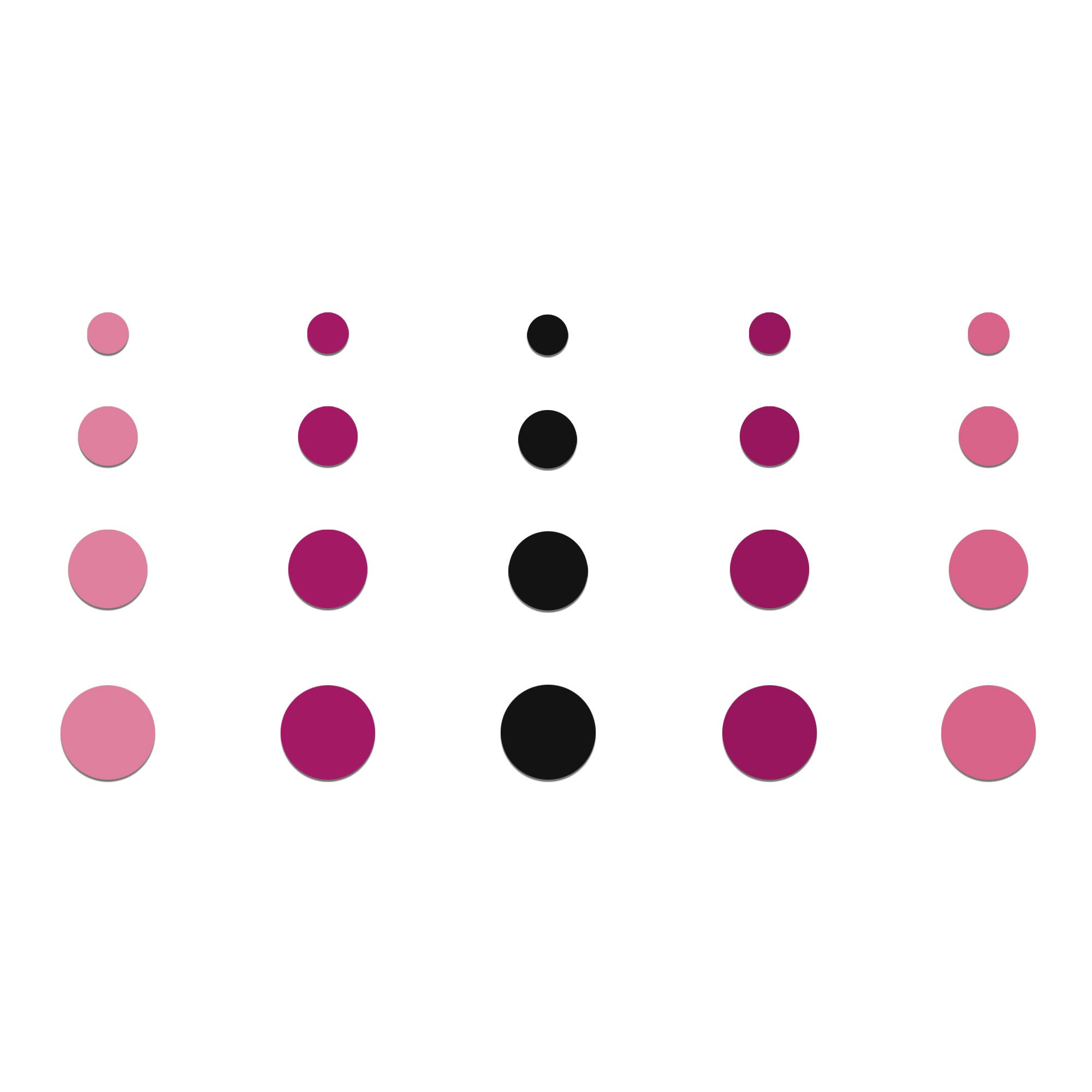 Comet Busters multicolor plain round bindis featuring Light Pink, Pink , Black velvet bindis in assorted sizes for traditional, festive, and daily ethnic wear.