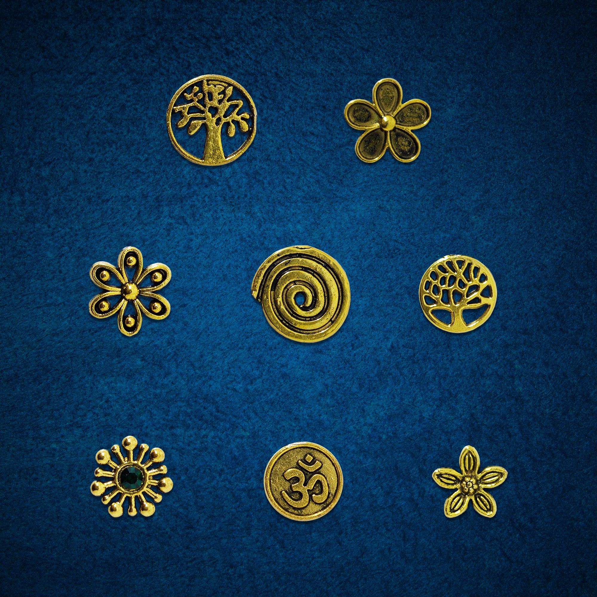 Indira by Comet Busters® Antique Gold Designer Bindi Collection | Premium Vintage Charm Bindis for Women & Girls