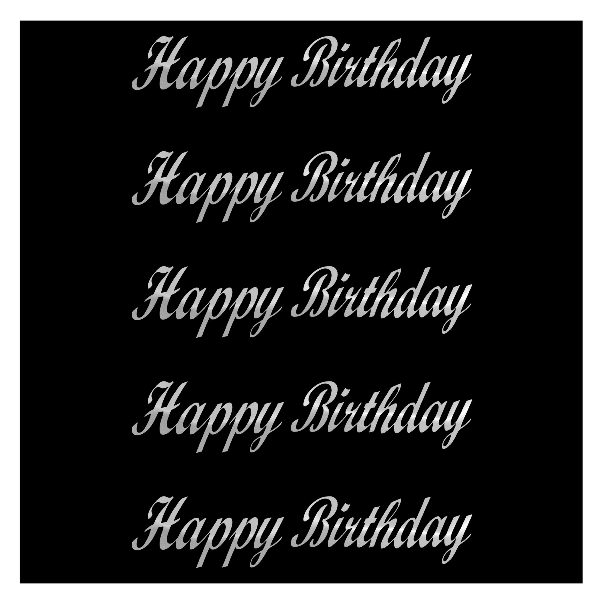 Comet Busters Happy Birthday lettering sticker in stylish blue script font, perfect for birthday party decorations, gift packaging, handmade cards, scrapbook pages, balloons, and celebration crafts.