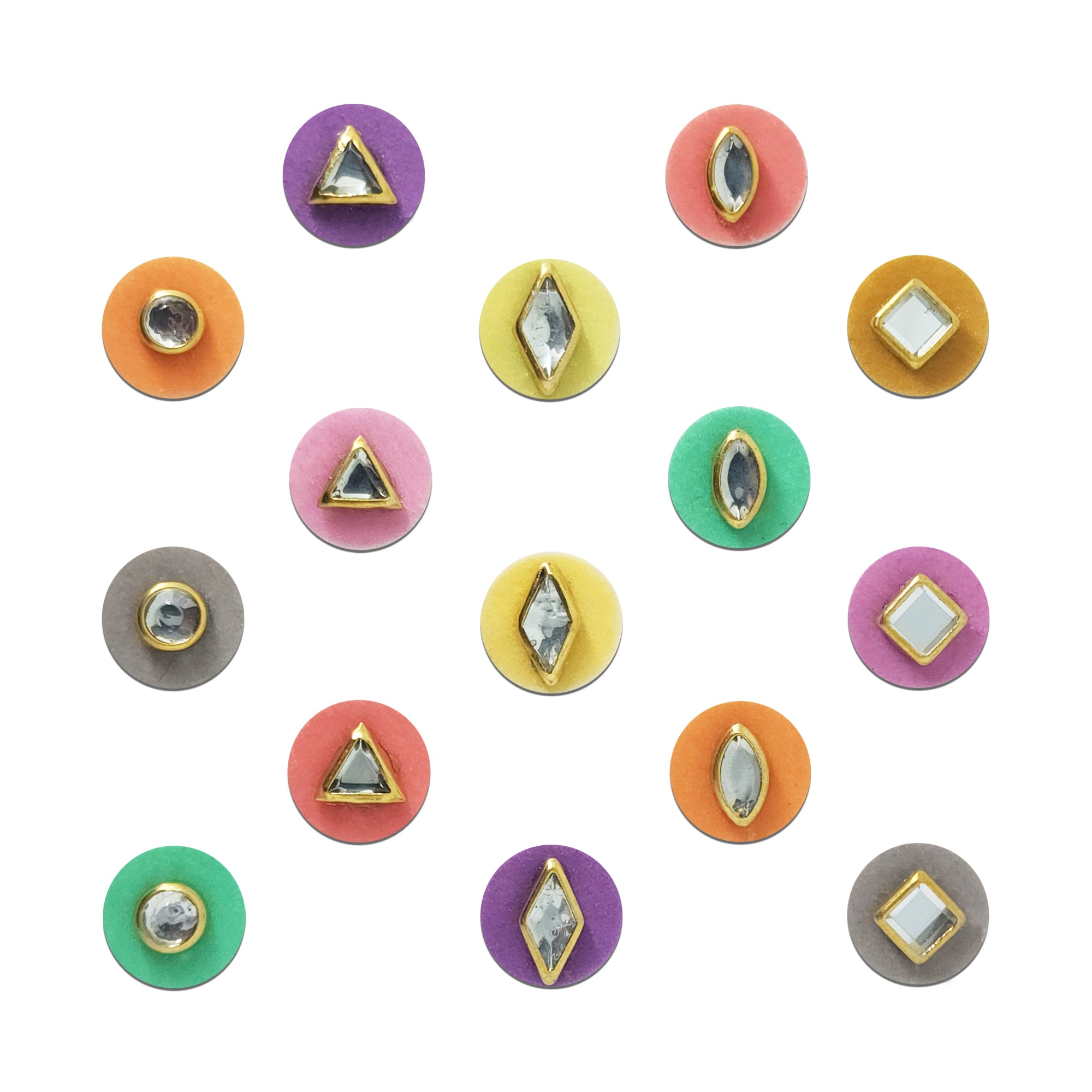 Indira by Comet Busters® Multicolor Crystal Designer Bindi Collection | Premium Velvet Stone Bindis for Women & Girls