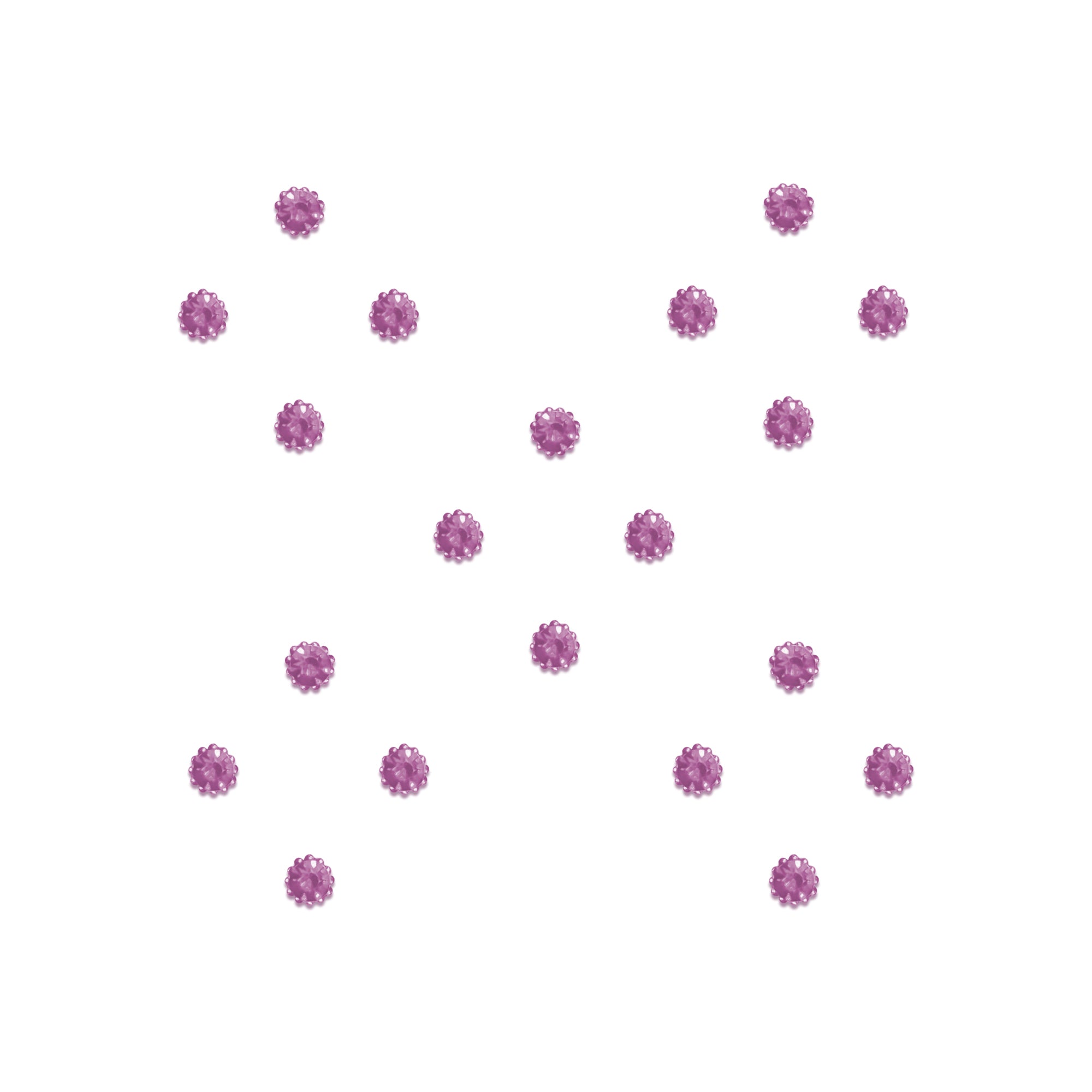 Comet Busters Purple stone bindis featuring round sparkling gemstone-style dots