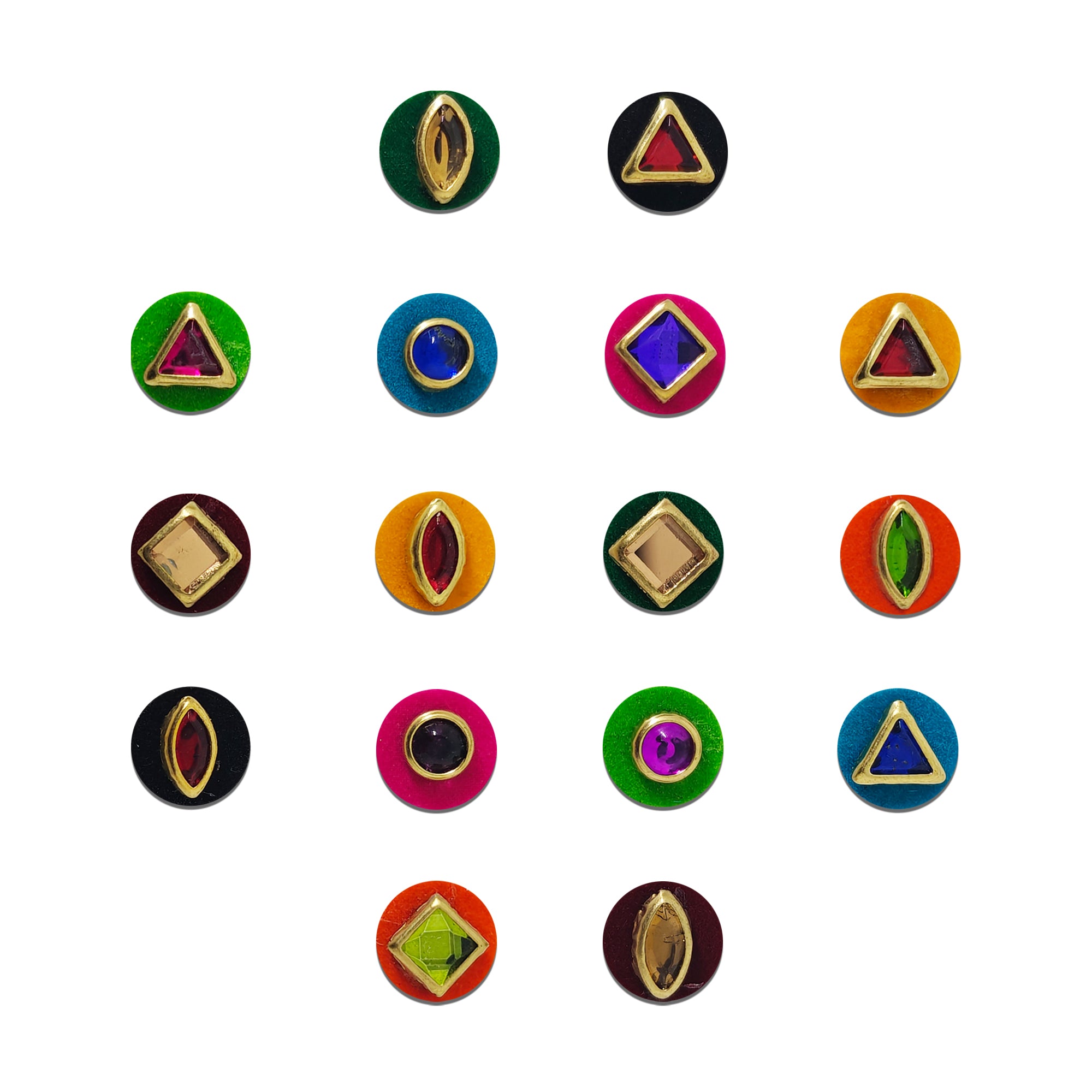 Indira by Comet Busters® Multicolor Crystal Designer Bindi Collection | Premium Velvet Stone Bindis for Women & Girls