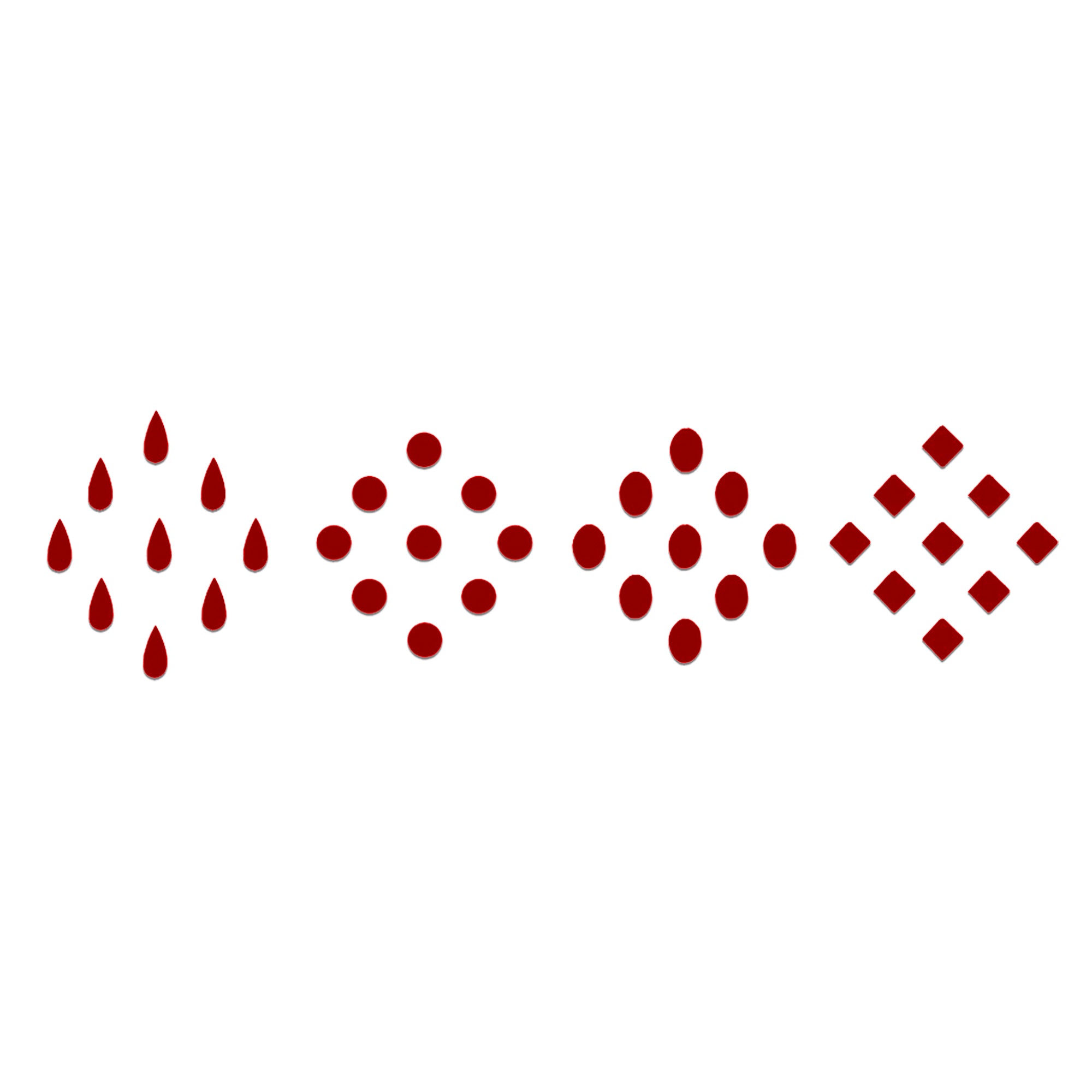 Comet Busters red assorted shape bindis for women and girls.