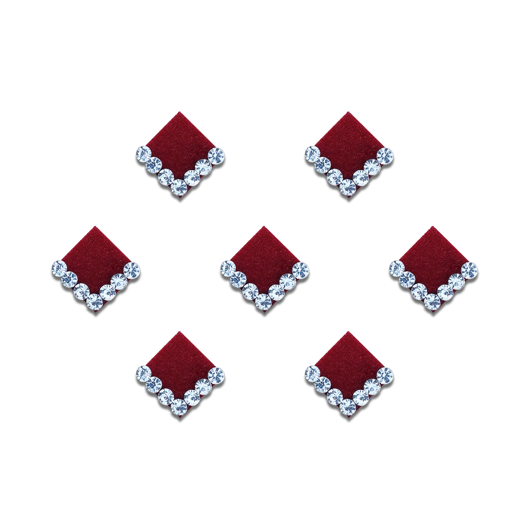 Comet Busters® Maroon Square Classic Bindis – Handcrafted, Reusable, Skin-Safe Indian Forehead Stickers for Women