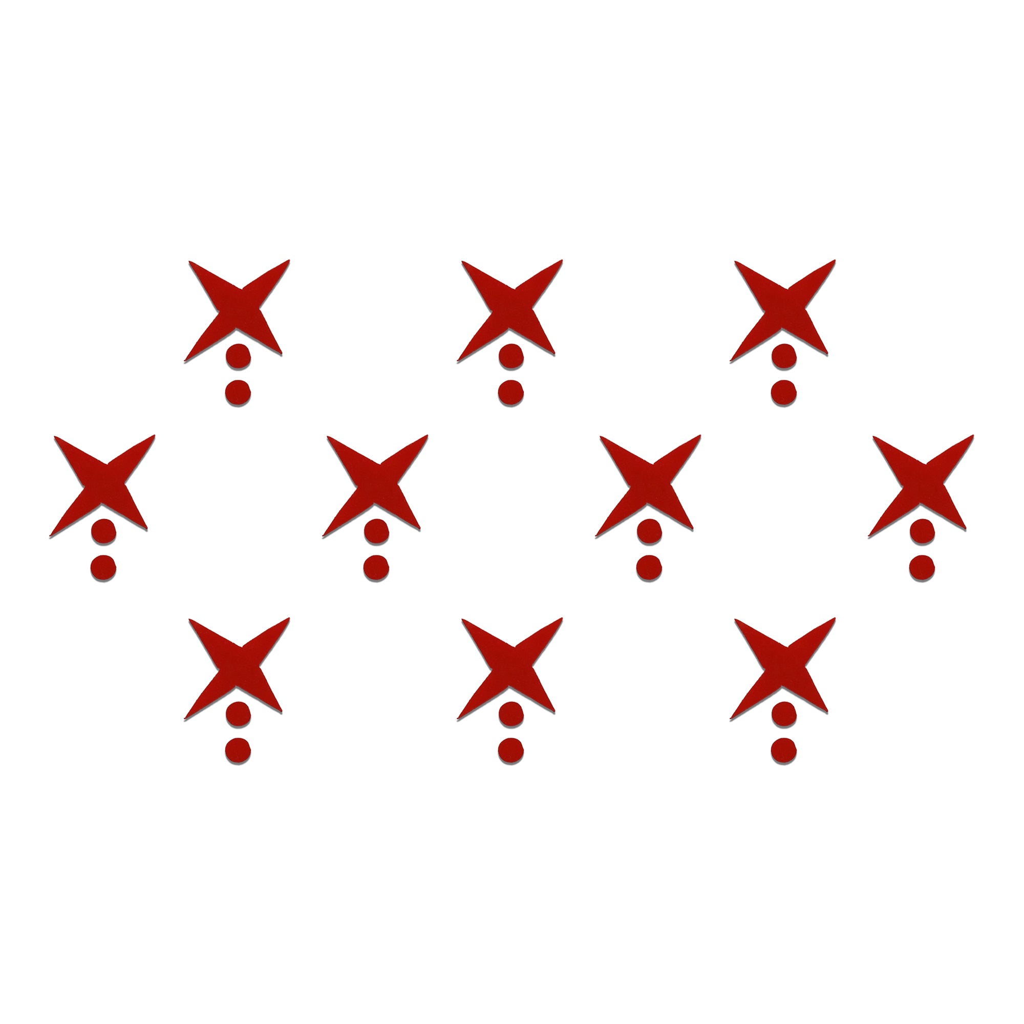 Comet Busters® Red Fusion Abstract Bindis – PVC – Handcrafted, Reusable & Skin-Friendly Bindis for Casual Wear (10mm) – Forehead Bindi Stickers for Women & Girls 