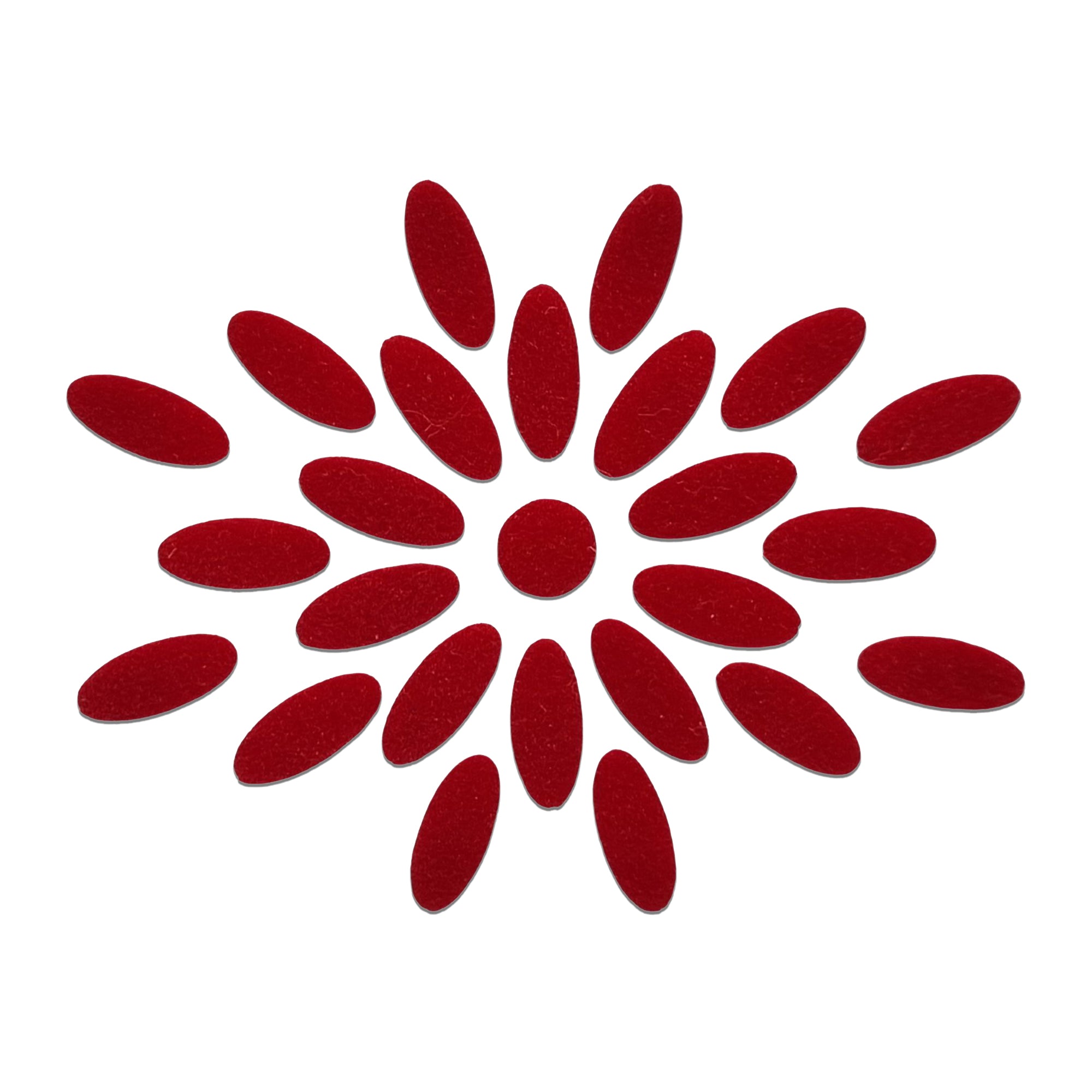 Comet Busters red oval floral bindi set with center round bindi, traditional designer forehead stickers for women, ideal for Bharatanatyam, Kuchipudi, weddings, festivals, temple visits, cultural programs, and traditional Indian attire.