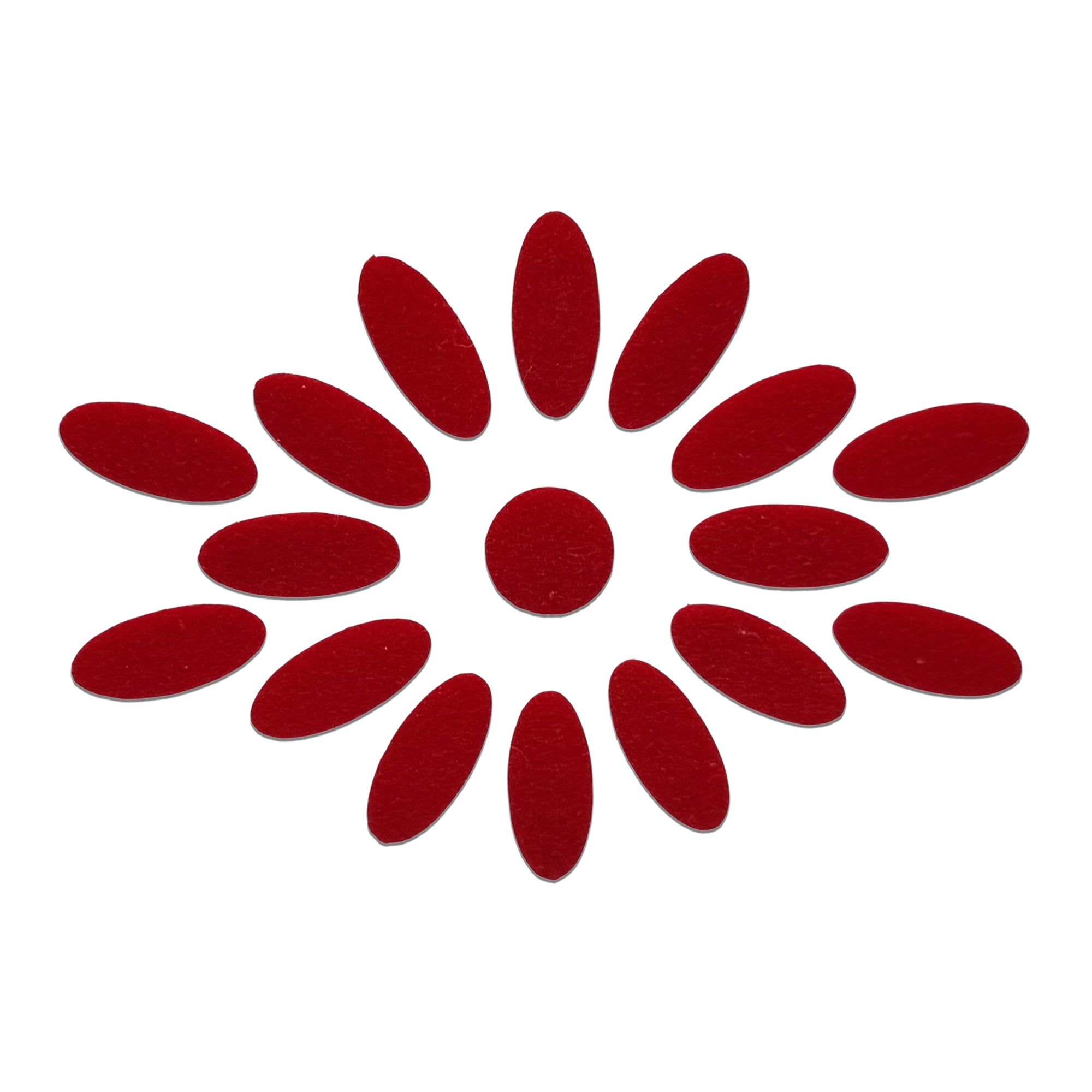 Comet Busters Red oval floral bindi set with center round bindi, traditional designer forehead stickers for women, ideal for Bharatanatyam, Kuchipudi, weddings, festivals, temple visits, cultural programs, and traditional Indian attire.