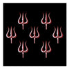 Comet Busters® Dev Trishul Bindis – 20mm Maroon White Mahakal Tilak (7 Bindis)(BIN2652)