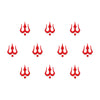 Comet Busters® Red Trishul Spiritual Bindis – 10mm Temple Tilak (10 Bindis)(BIN2650)