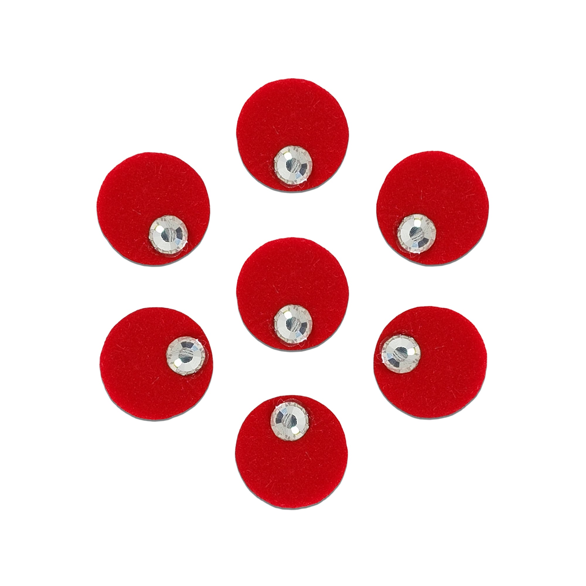 Comet Busters Red Velvet Round Stone Bindi for Women & Girls