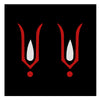 Comet Busters® Red & White Balaji / Hanuman Ji / Vaishnav Tilak – 40mm Spiritual Forehead Bindi for Men & Women (2 Bindis)(BIN2626)