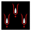 Comet Busters® Red & White Balaji / Hanuman Ji / Vaishnav Tilak – 30mm Spiritual Forehead Bindi for Men & Women (3 Bindis)(BIN2627)