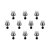 Comet Busters® Black Trishul Mahakal Bindis – 12mm Spiritual Tilak Bindi for Women & Girls (10 Bindis) (BIN2573)
