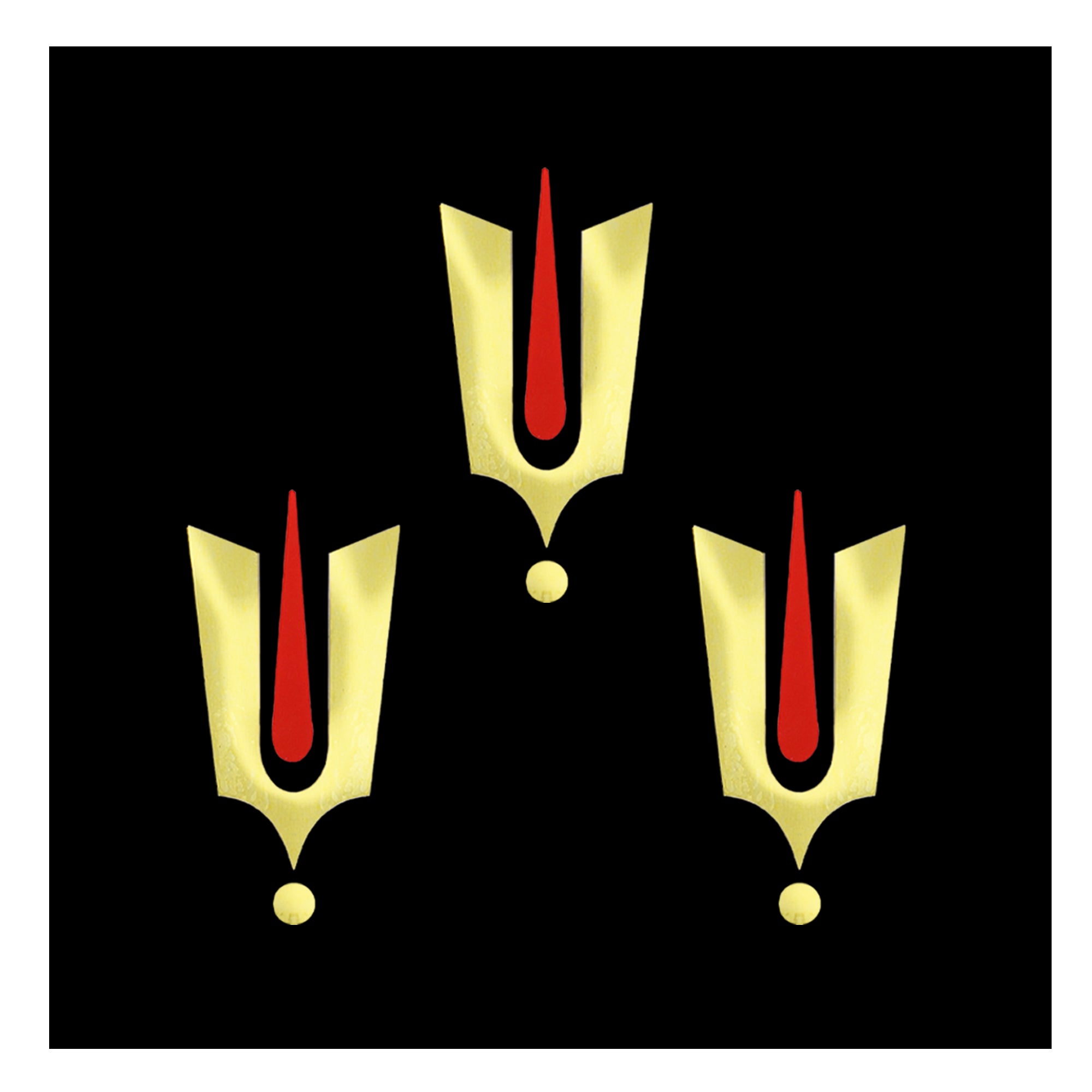 Comet Busters Golden Vaishnav ji tilak premium bindi for women and men