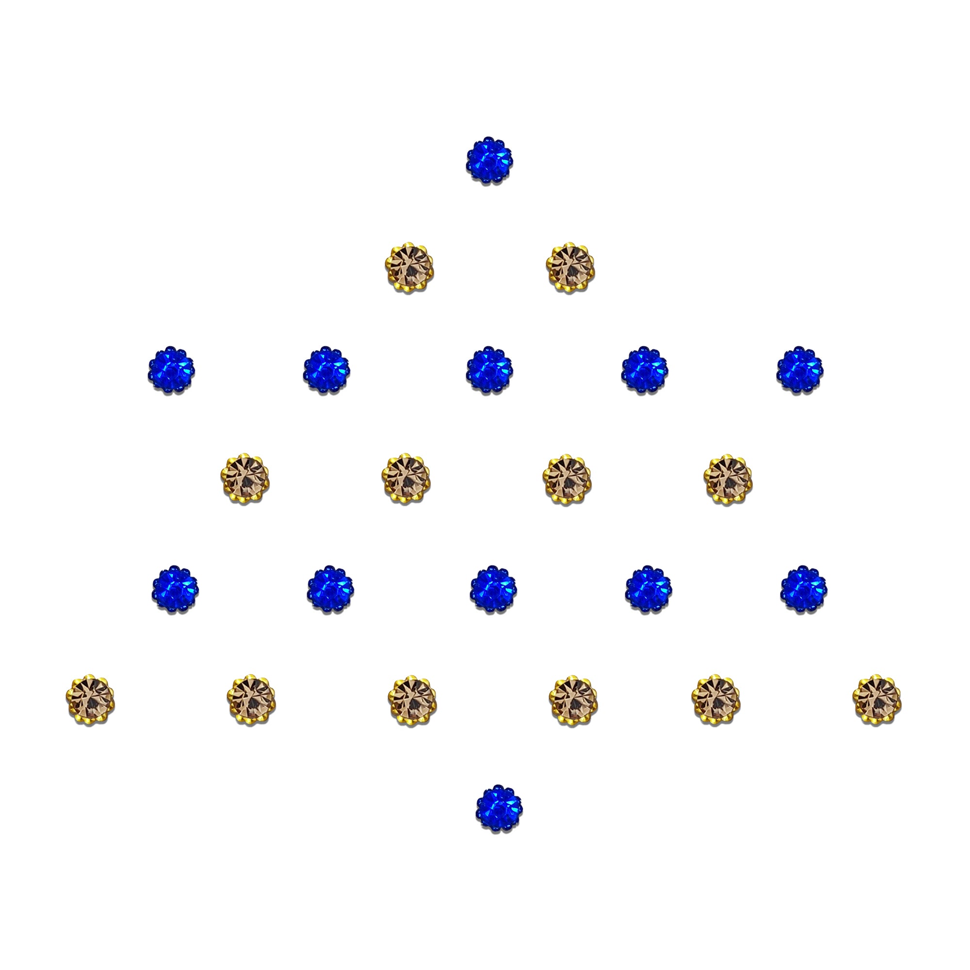 Comet Busters® Multicolor, Blue, Gold Diamond Dot – Diamond – Handcrafted, Reusable & Skin-Friendly Bindis for Casual Wear (3mm) – Forehead Bindi Stickers for Women & Girls 