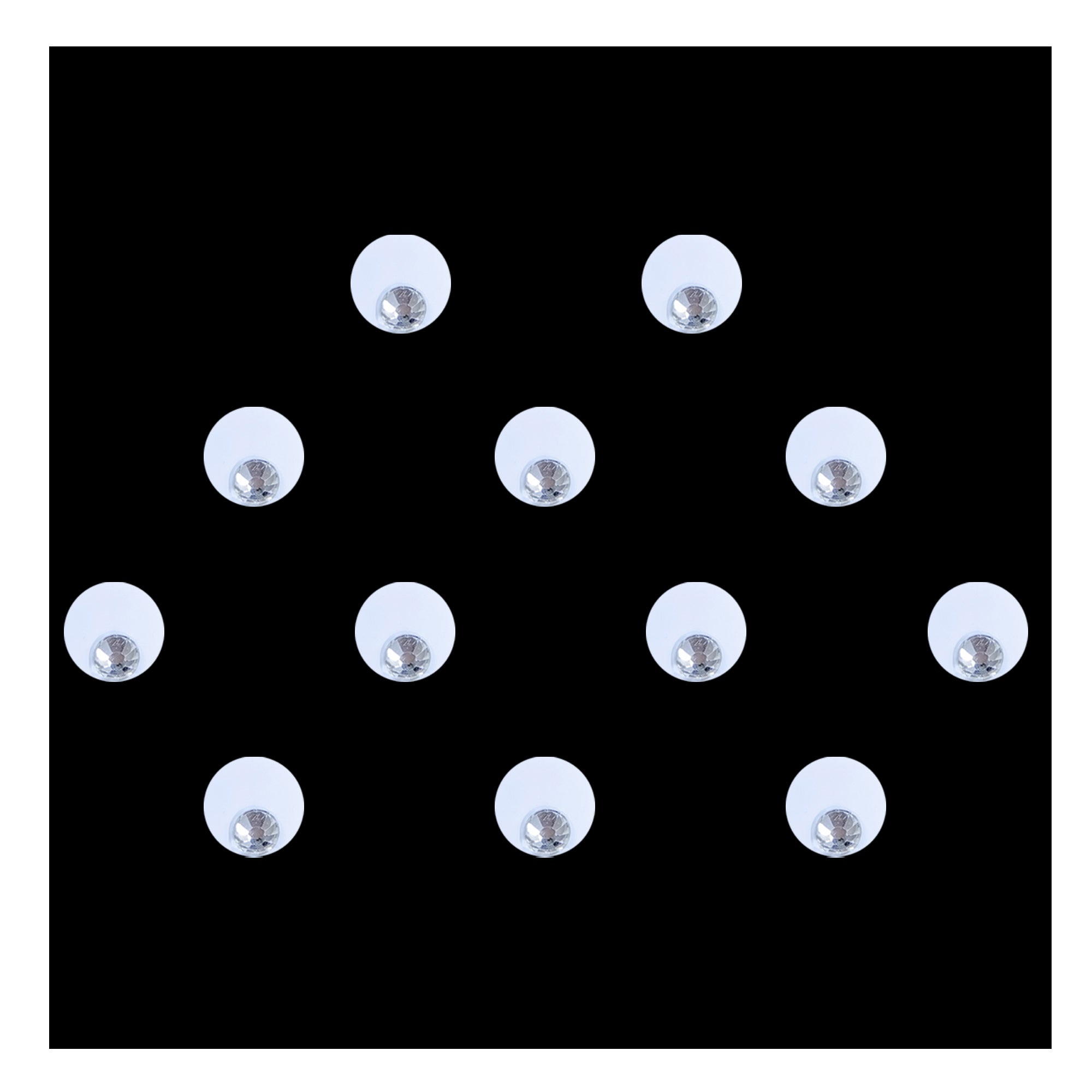 Comet Busters round crystal bindis featuring a clean circular design with a sparkling silver stone accent. Self-adhesive designer bindis suitable for daily wear, festive occasions, weddings, parties, and traditional ethnic styling.