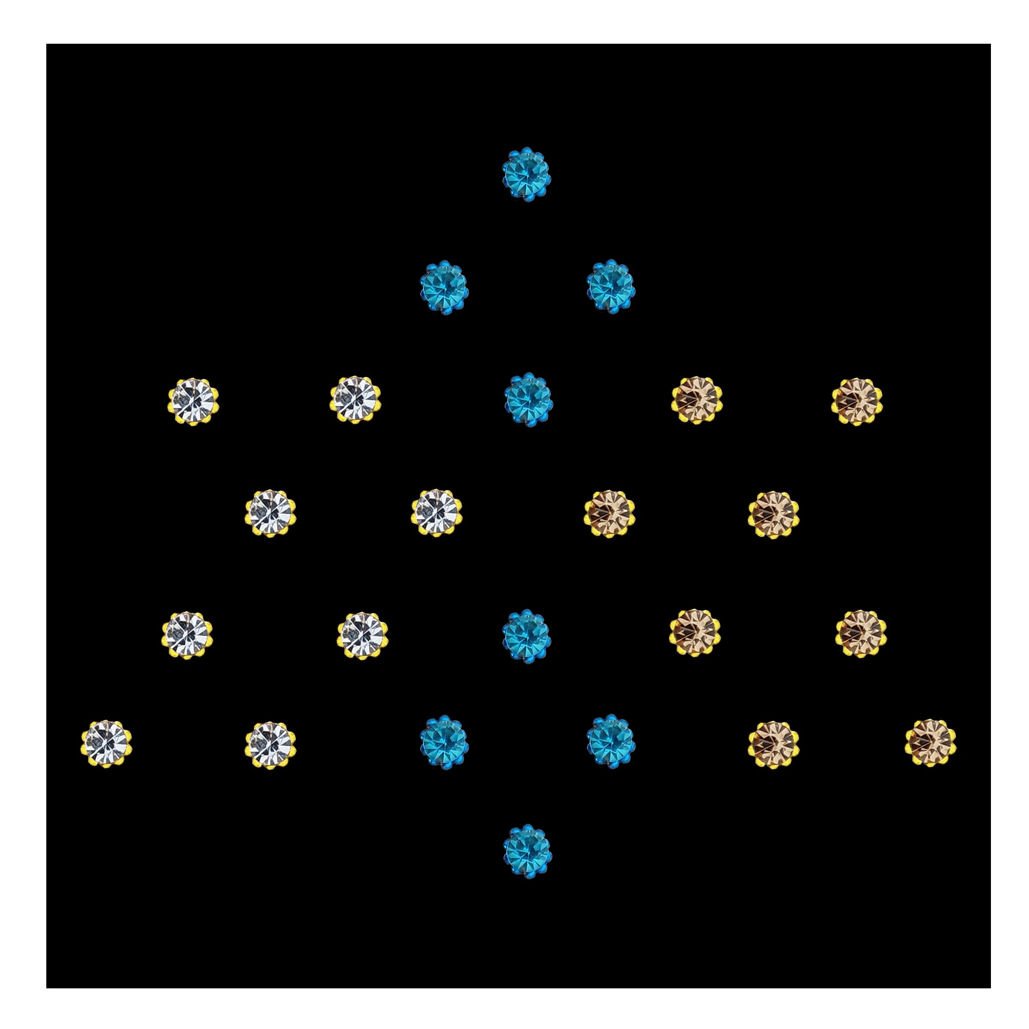 Comet Busters® Multicolor, Blue, Silver, Gold Diamond Dot – Diamond – Handcrafted, Reusable & Skin-Friendly Bindis for Casual Wear (3mm) – Forehead Bindi Stickers for Women & Girls 