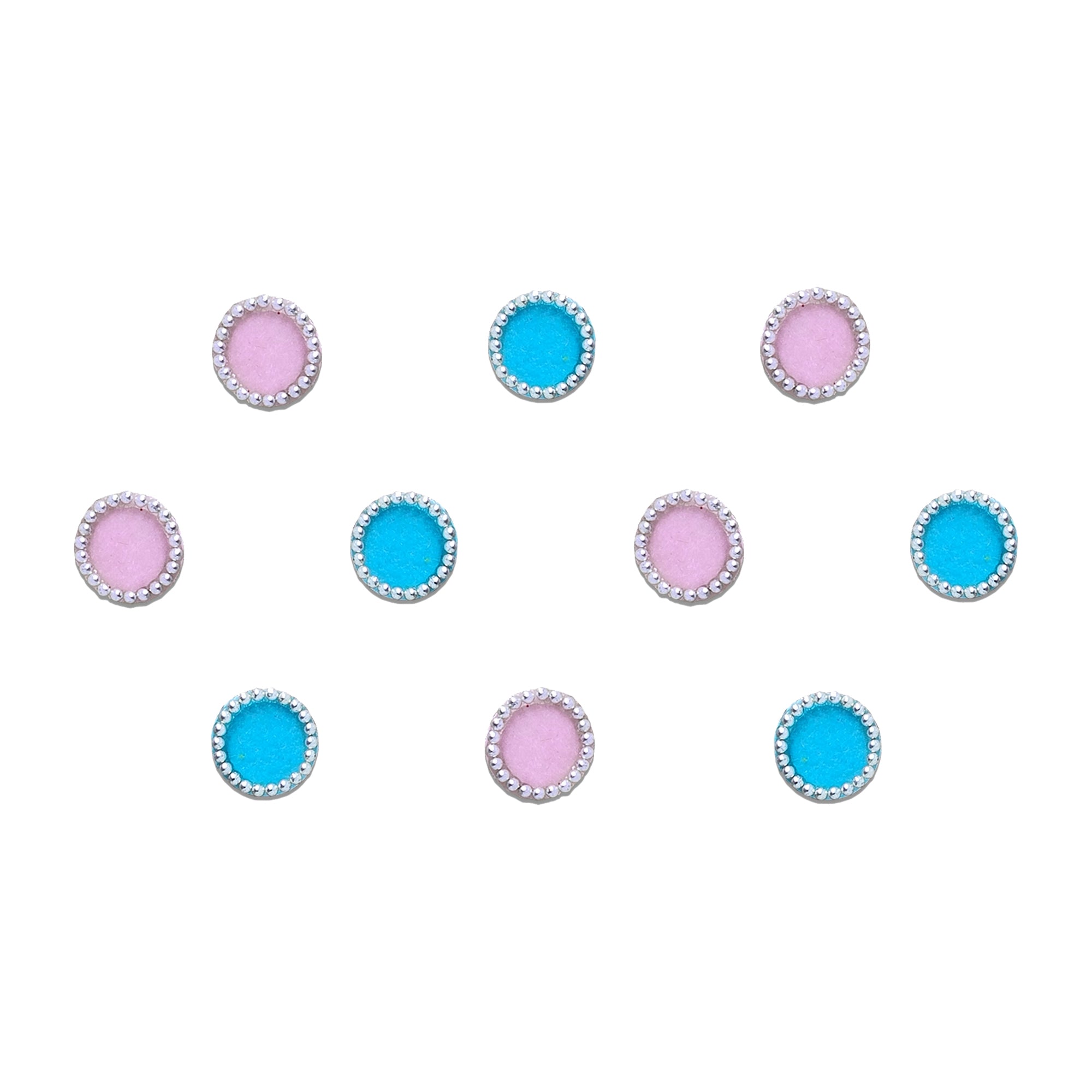 Comet Busters® Multicolor, Pink, Blue Round – Velvet, Shiny Beads – Handcrafted, Reusable & Skin-Friendly Bindis for Casual Wear (6mm) – Forehead Bindi Stickers for Women & Girls 