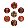 Indira by Comet Busters® Premium Velvet Peacock Statement Bindis – Red & Maroon (7 Bindis)(INDI138)