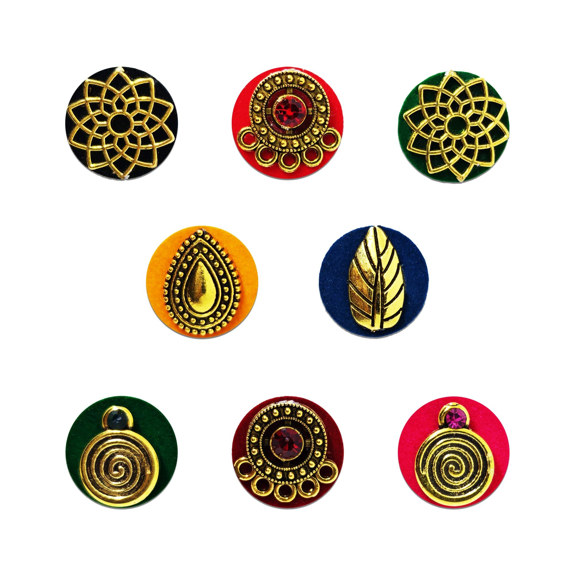 Indira by Comet Busters® Antique Gold Mandala Designer Bindi Collection | Premium Velvet Bindis for Women & Girls