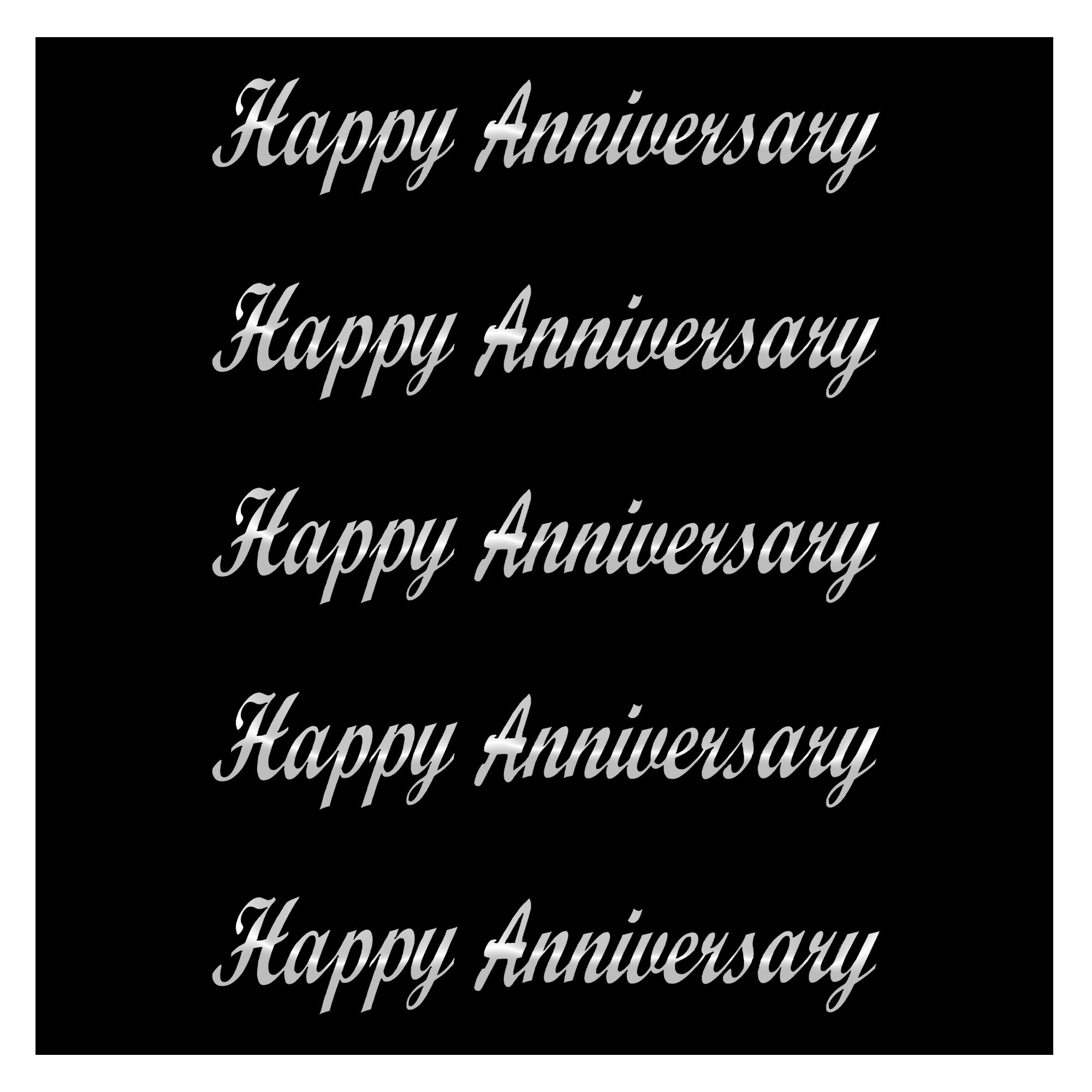 Comet Busters Decorative Happy Anniversary sticker designed in elegant handwritten script for anniversary celebrations, return gifts, handmade crafts, packaging and personalized decorations.