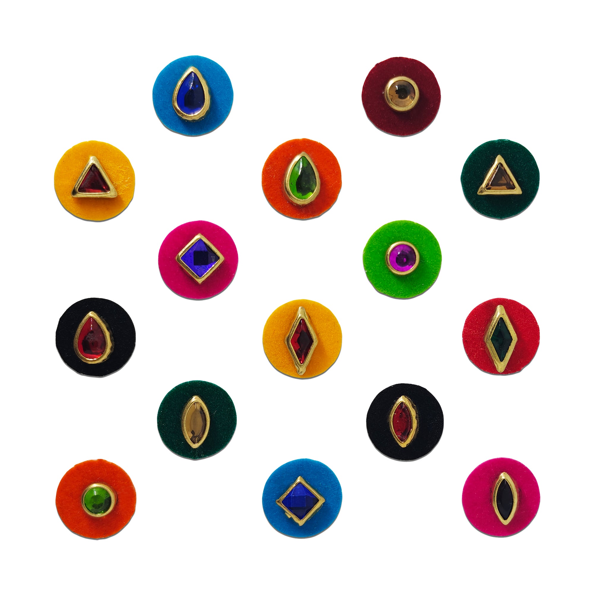 Indira by Comet Busters® Pastel Mirror Stone Designer Bindi Collection | Premium Velvet Crystal Bindis for Women & Girls
