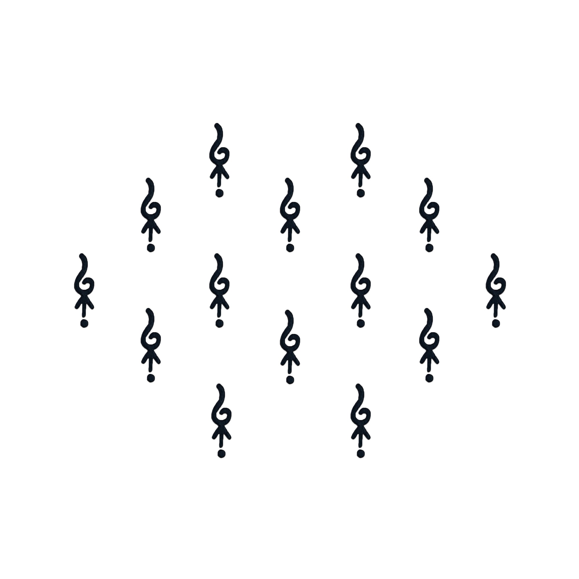 Comet Busters spiral drop bindis featuring elegant black swirl Bindis 