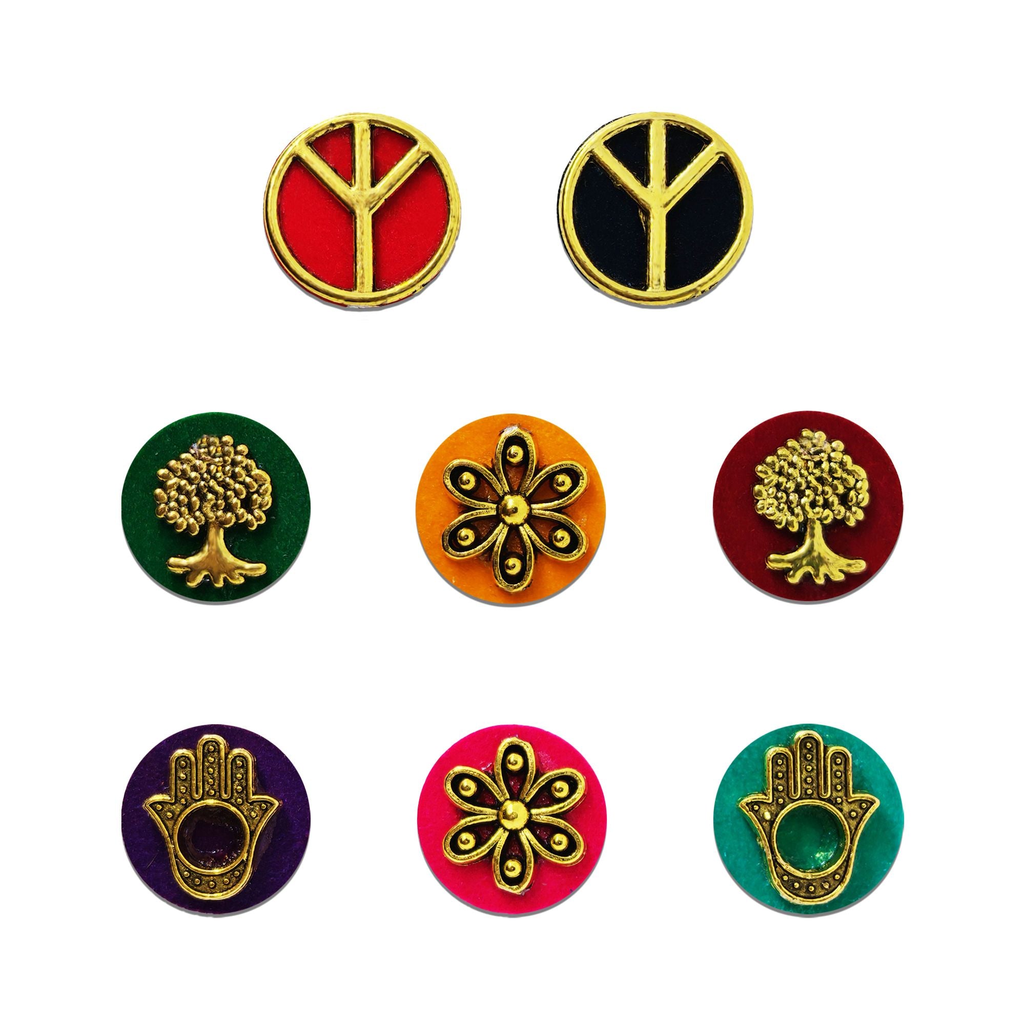 Indira by Comet Busters® Sacred Symbols Designer Bindi Collection | Premium Antique Gold Velvet Bindis for Women & Girls