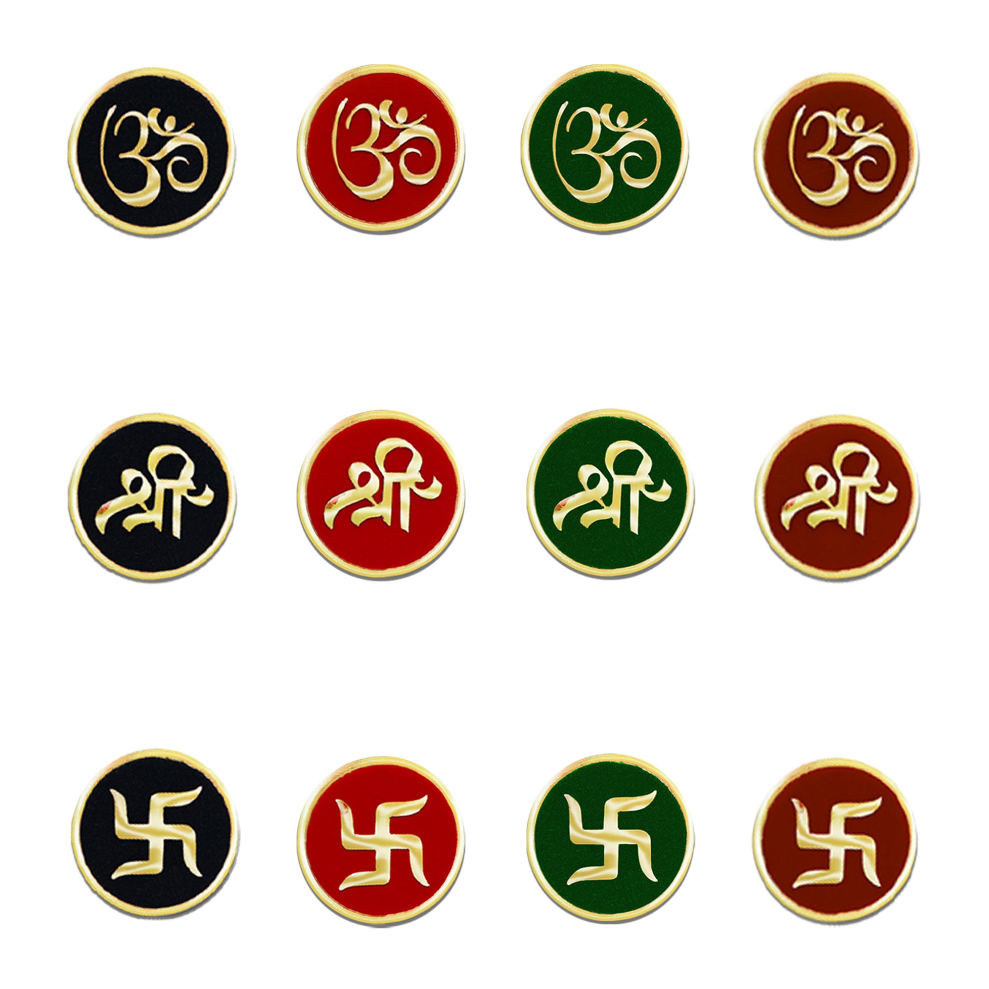 Indira by Comet Busters® premium velvet designer bindi collection featuring sacred Om (ॐ), Shree (श्री), and Swastik symbols