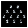 Comet Busters® White Tripund Trishul Mahakal Bindis – 10mm Spiritual Designer Bindi for Women & Girls (12 Bindis) (BIN2575)