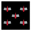 Comet Busters® Red & White Mahakal Tilak Spiritual Bindis –15mm Reusable Designer Bindi for Women & Girls (BIN2504)(5 Bindis)