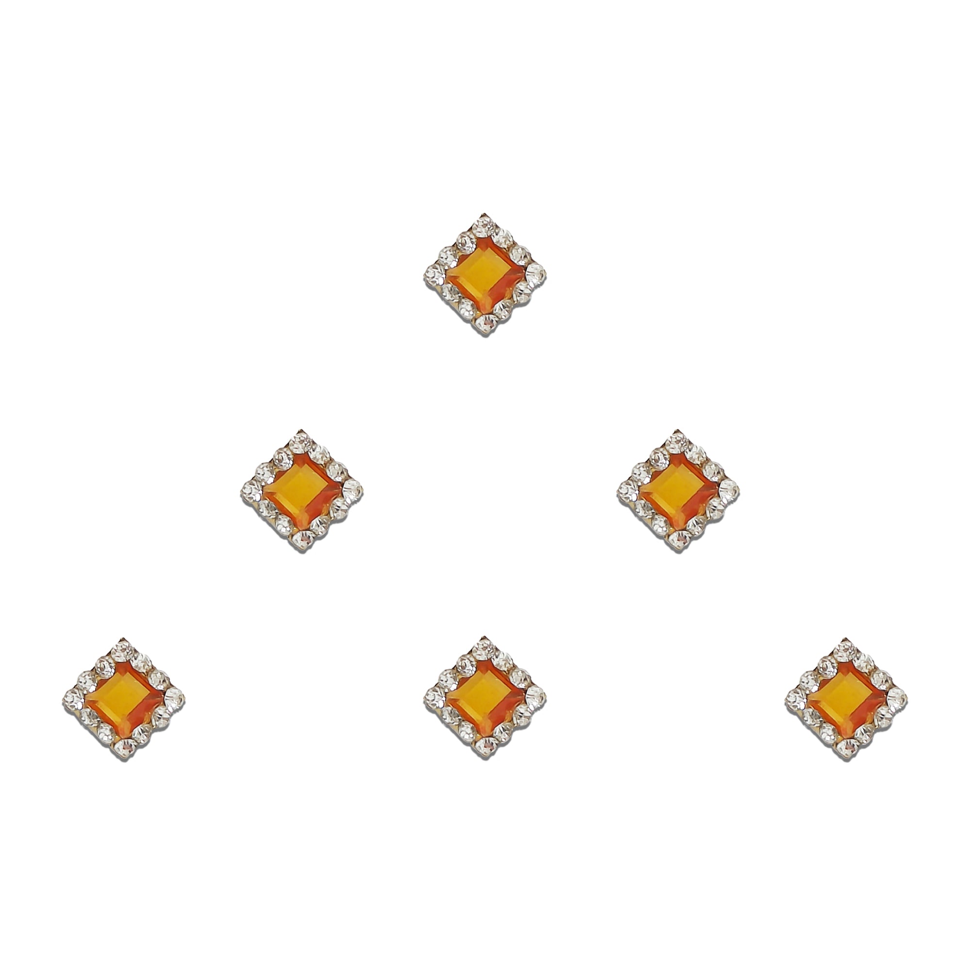 Comet Busters® Gold Square Classic Bindis – Handcrafted, Reusable, Skin-Safe Indian Forehead Stickers for Women