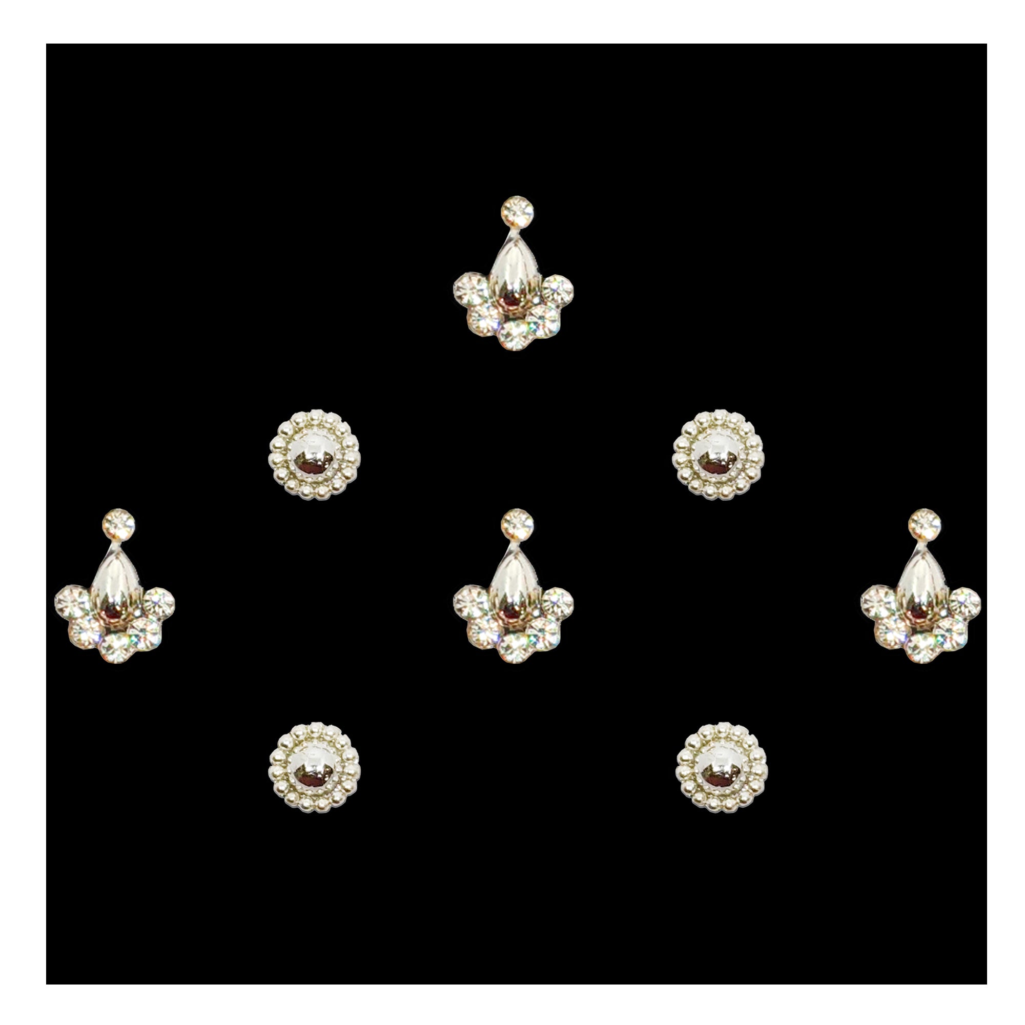 Comet Busters gold and silver designer bindis 