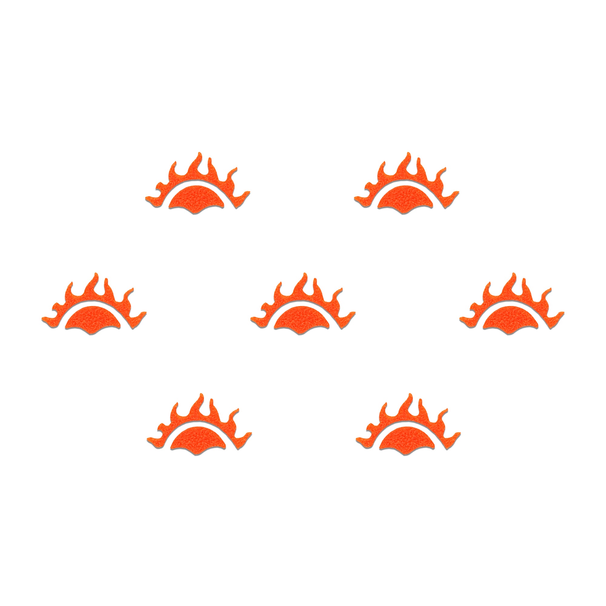 Comet Busters Orange sun-shaped spiritual bindis featuring a rising sun motif with flame-like rays, ideal for religious ceremonies, festive occasions, temple visits, and traditional ethnic wear.
