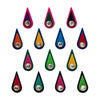 Indira by Comet Busters® Satrangi Teardrop Kundan Bindis – 17mm Multicolor Velvet (14 Bindis)(INDI124)