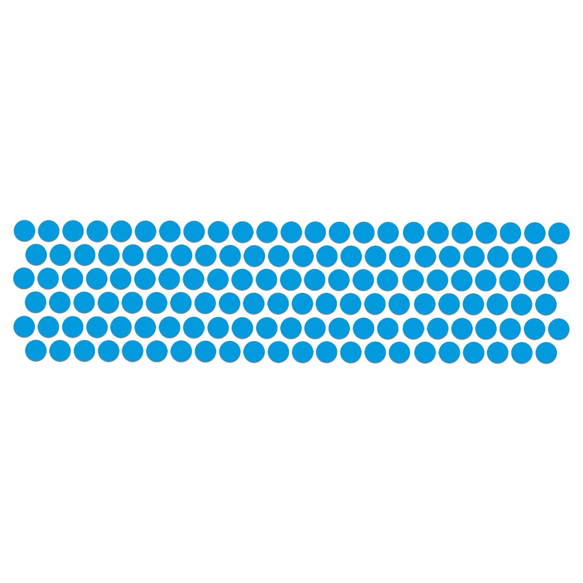 Comet Busters 6mm round sky blue bindis arranged in neat rows, featuring a classic plain dot design suitable for traditional, festive, and everyday wear