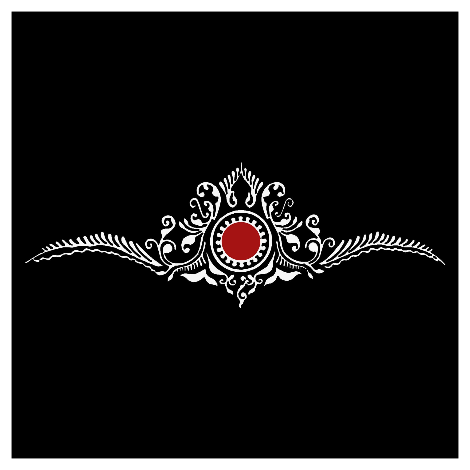 Comet Busters designer forehead bindi featuring an elegant white floral vine pattern with delicate scrollwork and a prominent red circular centerpiece. Self-adhesive decorative bindi ideal for bridal wear, weddings, festivals, dance performances, and traditional Indian attire.