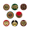 Indira by Comet Busters® Premium Velvet Statement Bindis – Multisize Antique Golden Motifs (8 Bindis)(INDI135)