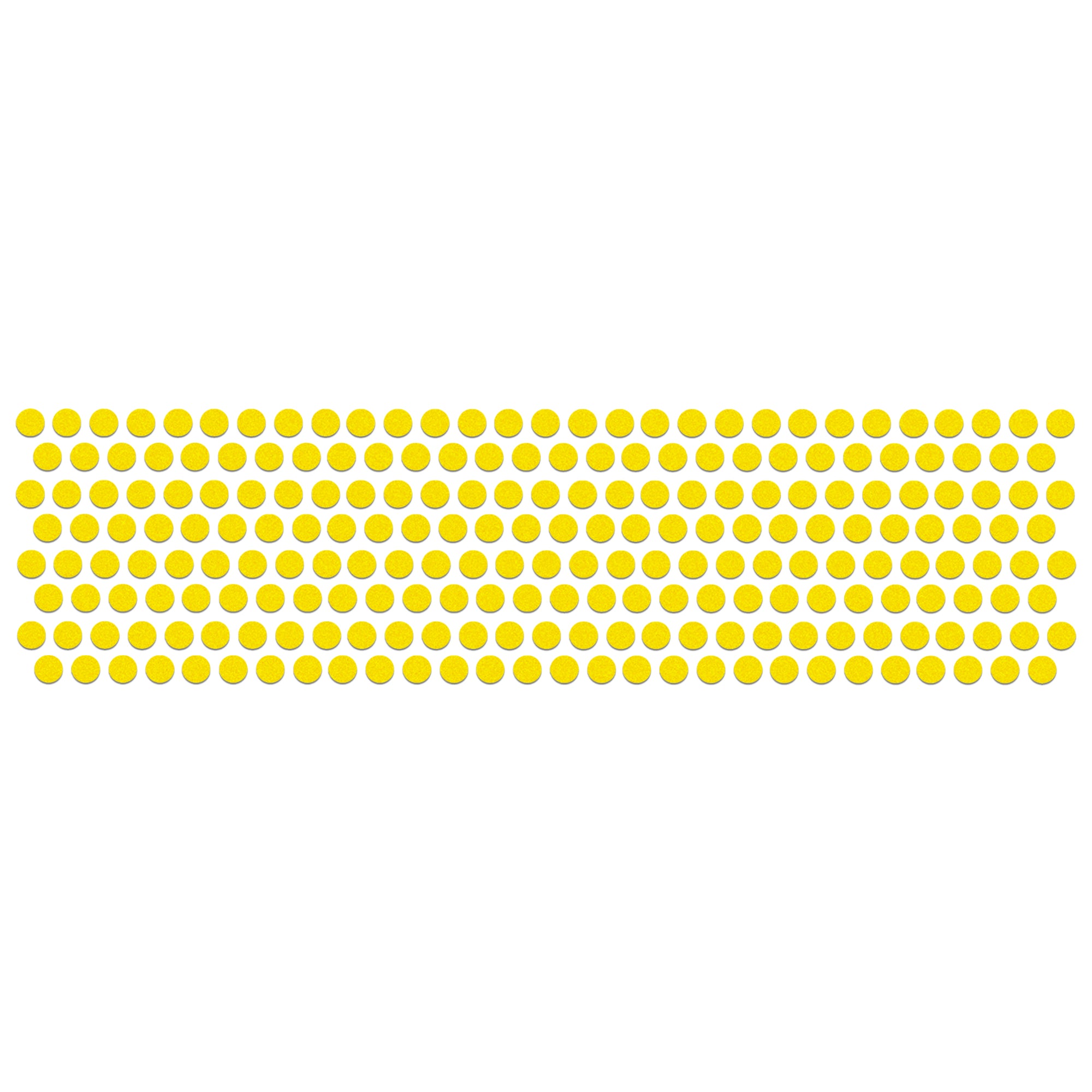 Comet Busters mini Yellow bindis arranged in neat rows, featuring a classic plain dot design suitable for traditional, festive, and everyday wear