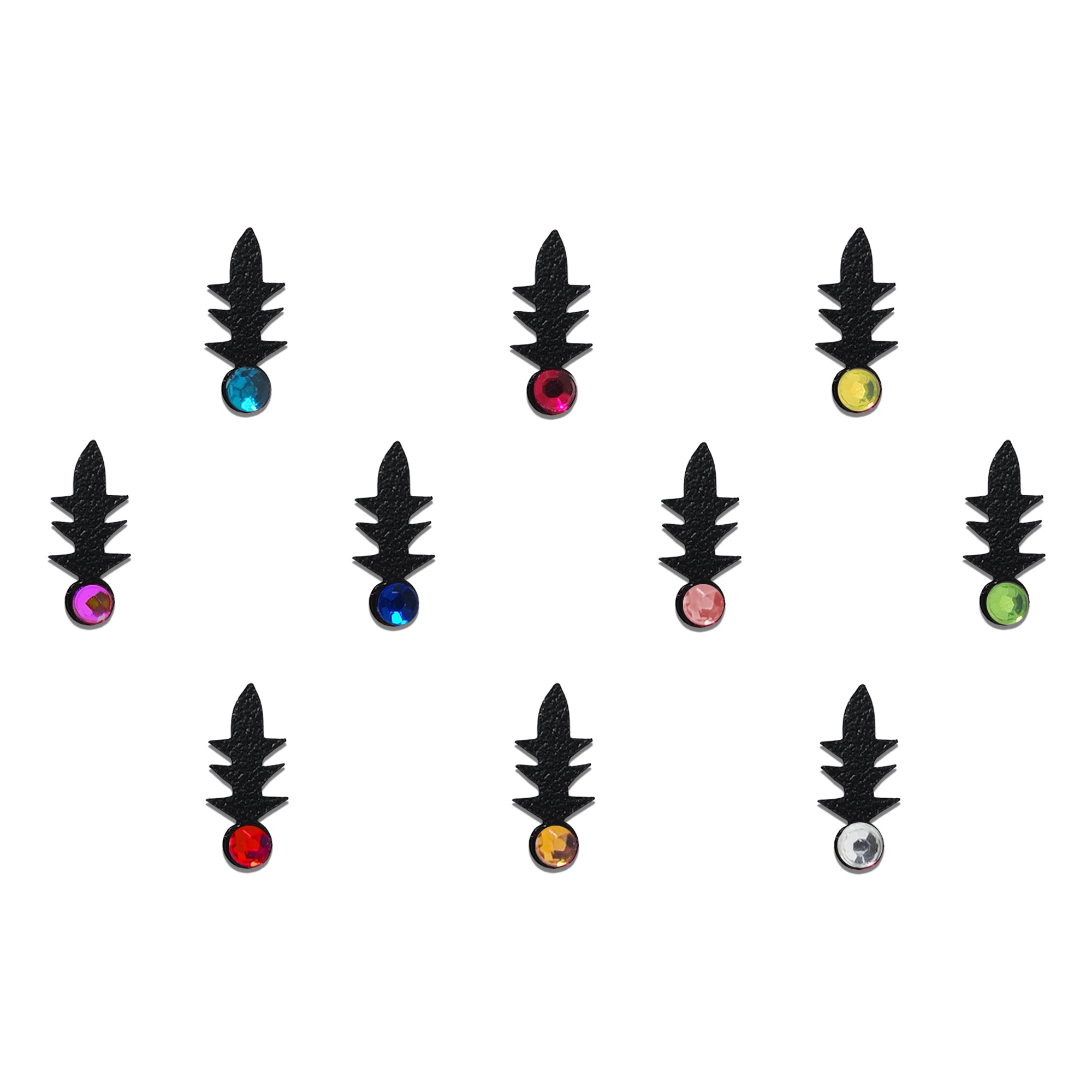 Comet Busters® Black Artistic Designer Bindis – Handcrafted, Reusable, Skin-Safe Indian Forehead Stickers for Women