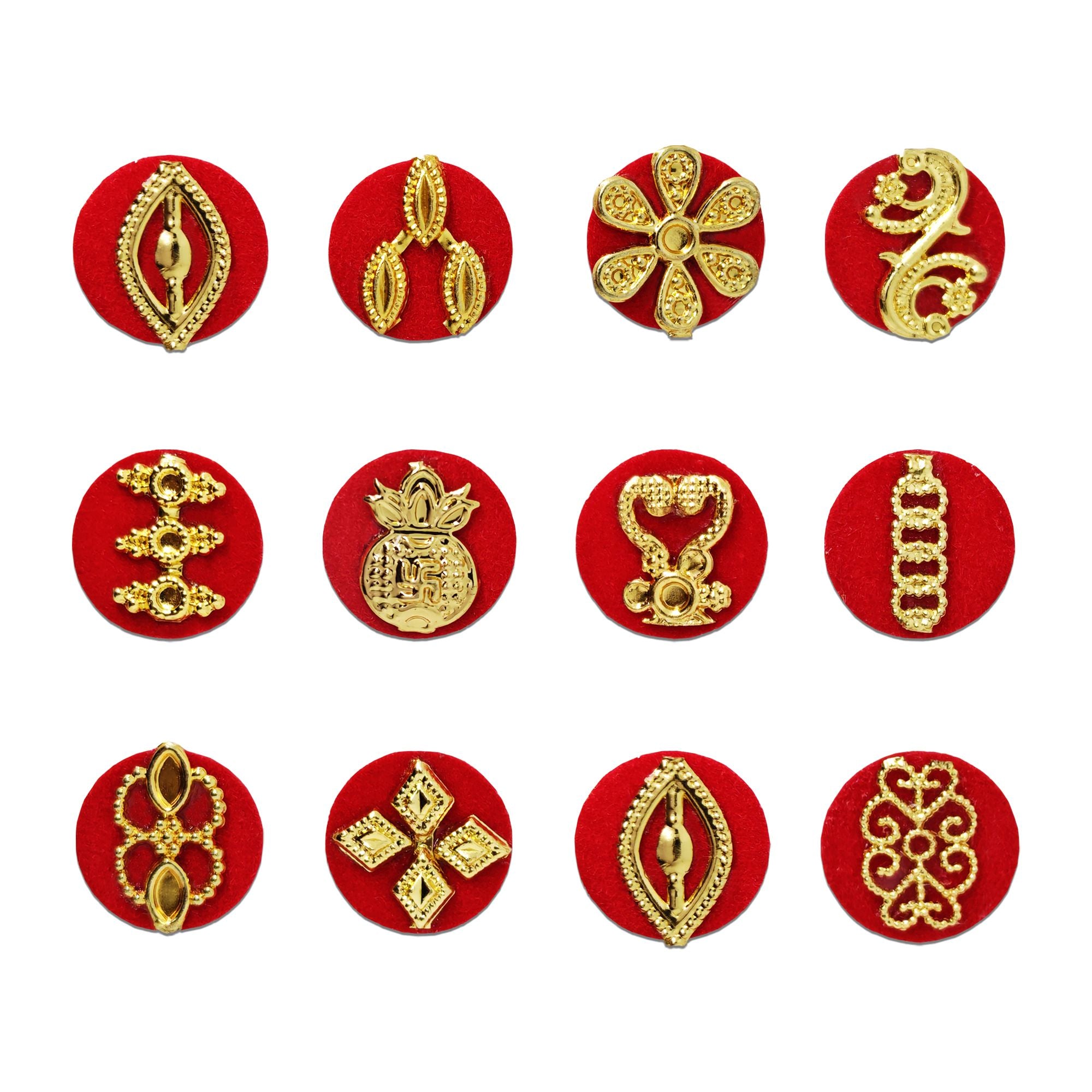 Indira by Comet Busters® Sacred Heritage Designer Bindi Collection | Premium Antique Gold Velvet Bindis for Women & Girls